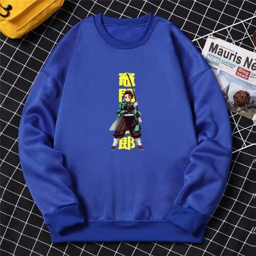 New Style Kimetsu No Yaiba Anime Women Loose Hoodies Manga Kamado Tanjirou Graphic Sweatshirt Cartoon Demon Slayer Ropa Mujer