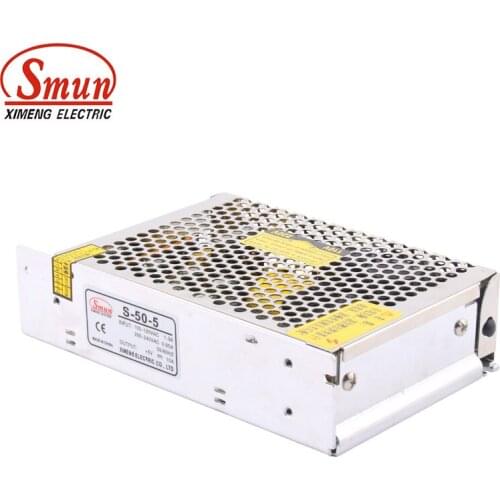 SMUN S-50-5 100-240VAC to 5V 10A 50W Switching AC-DC Power Supply