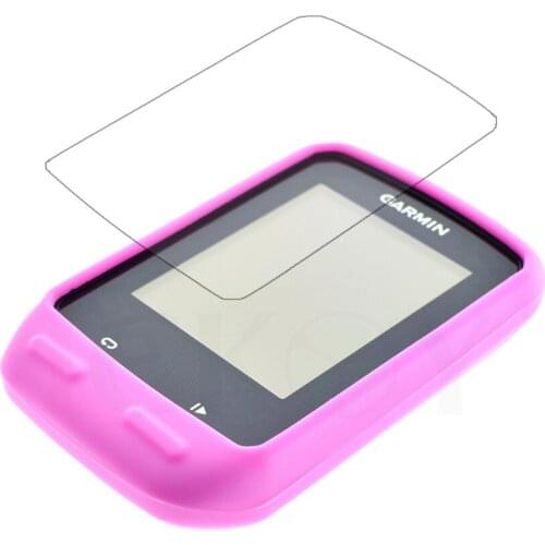 Hot New Silicone Rubber Protect Pink Case + LCD Screen Film Protector For Garmin Edge 510 Accessories