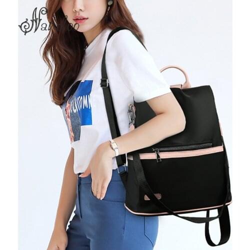 Casual Oxford Backpack Women Black Waterproof Nylon School Bags for Teenage Girls High Quality Fashion Travel Shoulder Tote sac