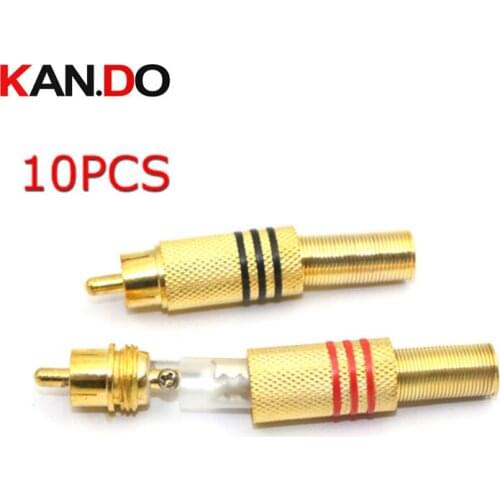 10pcs/LOT Rca Connector Plug Audio And Video Connector Jack 339 Free Solder Gold-Plated Free Welding Spring Loaded Connect