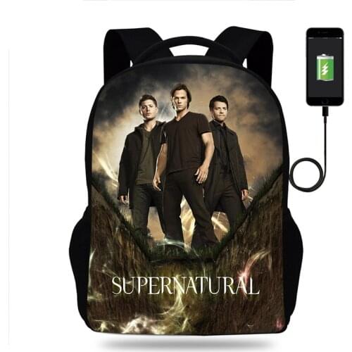 Hot Supernatural Backpack Boy Girl School Bags Children Teenager USB Charging Daily Travel Backpack Men Women Schoolbags Mochila