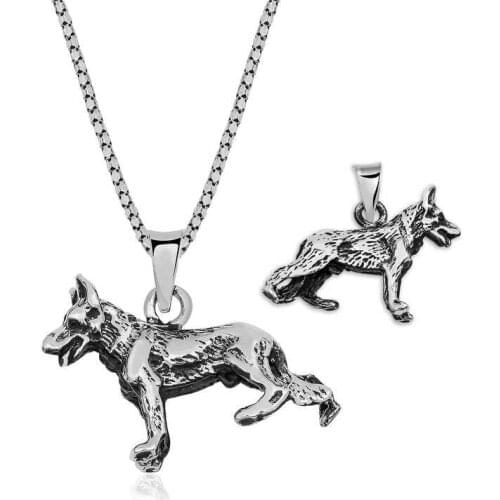 Tevuli 925 Sterling Silver Gray Wolf Men 'S Necklace