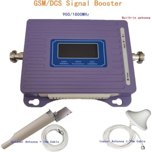 Gsm signal booster 2g 4g cell phone mobile signal amplifier LTE Cellular 4G Repeater 900 1800 booster + Omni/Ceiling Antenna