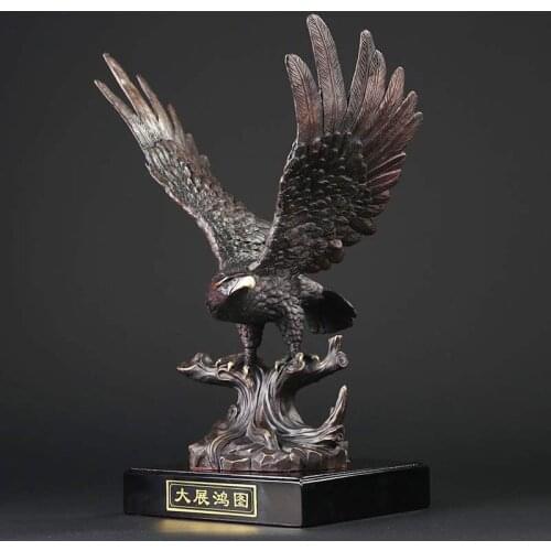 TOP Business Decoration 2021 high grade Home company Vestibule living room ART Success GOOD LUCK The eagle hawk brass statue