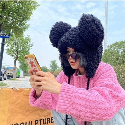 High Quality Version Of Bear Hat Big Ears Warm Protection Ears Cute Fluffy Winter