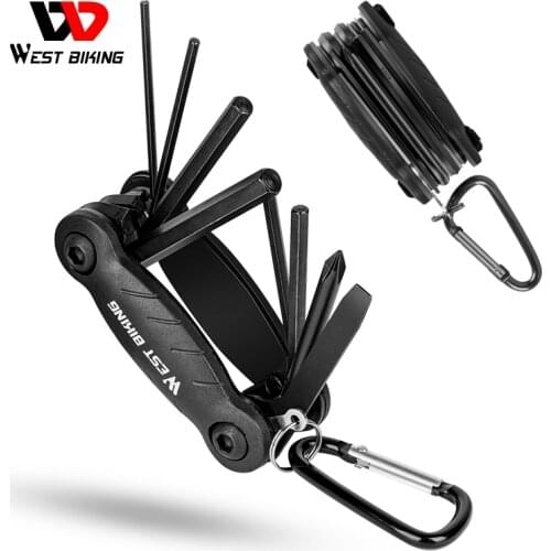 WEST BIKING 8 in 1 Multifunction Bicycle Repair Set S2 Steel MTB Motorcycle Screwdriver Tire Fix Kit Hex Spoke Bike Repair Tools