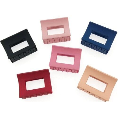 Women Solid Color Large Size Rectangle Acrylic Hair Clip Multiple Colorful Geometry Hair Crab Hair Claws For Girls Headwear