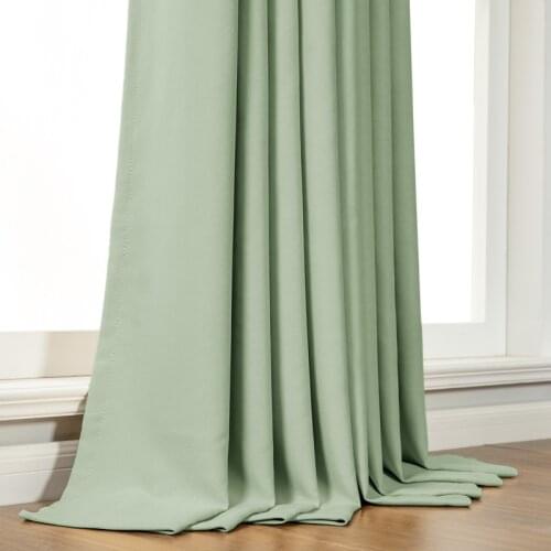 ELKA Green Curtains Blackout Window Treatments Solid Color Fahion Home Window Curtains for Living Room Bedroom Kitchen