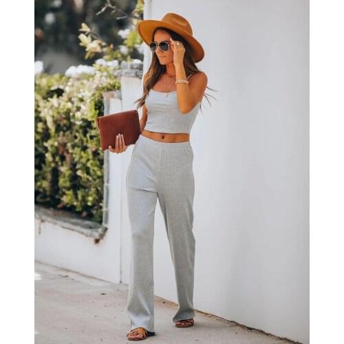 Summers New Sexy Casual Knitting Womens Grey Black Halter Top Blazer Two Suit