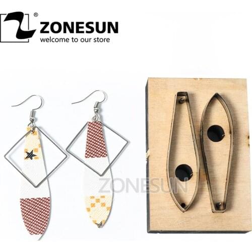 ZONESUN DiY Custom Drop Shape Leather Earring Paper Cutting Die Tool For Cutting Machine DIY Punching Knife Cutter Mold
