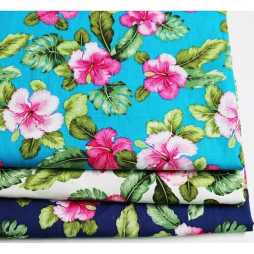 100cm*147cm Vintage Flower Cotton Poplin Fabric Dress Shirt Textile Pure Cotton
