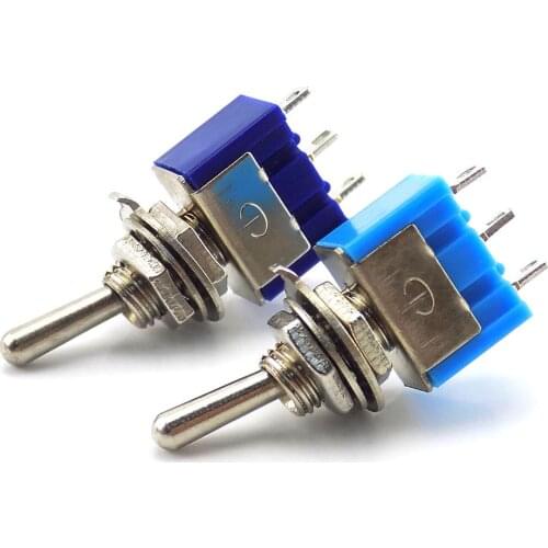 2/5pcs 3 Foot 2 Rocke Toggle Switch MTS102 Toggle Switch ON-ON 120VAC 6A 1/4 Inch Mounting Miniature ShookR1