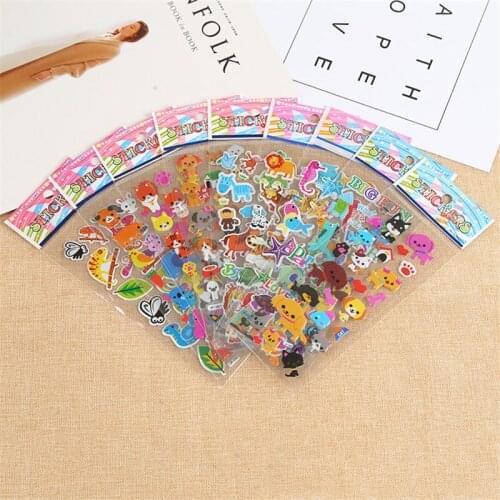 20PCS Stickers Korean Creative Cartoon 3D DIY Waterproof Diary Phone Case Decoration Sticker for Kids Girl Boy Birthday Gift
