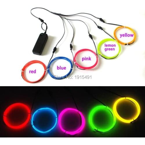 Rave Costume Party Favor 5pcs 2.3mm EL Rope Tube Festive Gala Decor Neon Led Strip Diy Light Up Carnival Mask Powered by Battery
