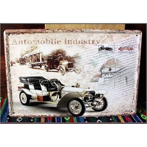 50pcs/lot Metal Sign shabby chic Automobile industry Bar Dining Room Wall Art Vintage style iron paintings 20*30cm Retro wall ar