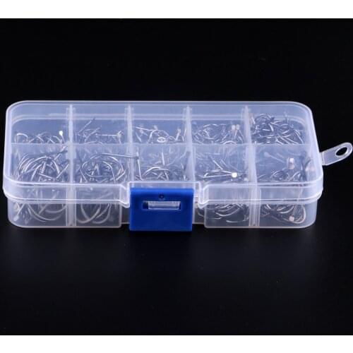 500pcs High Carbon Steel Fishing Hooks Fly Jig Barbed Hook with Hole 6-15