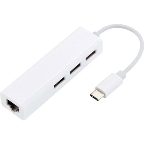 USB C to Ethernet Adapter Type-C to USB2.0 Hub with RJ145 Interface, Suitable for Mobile Phones, Computers and Laptops