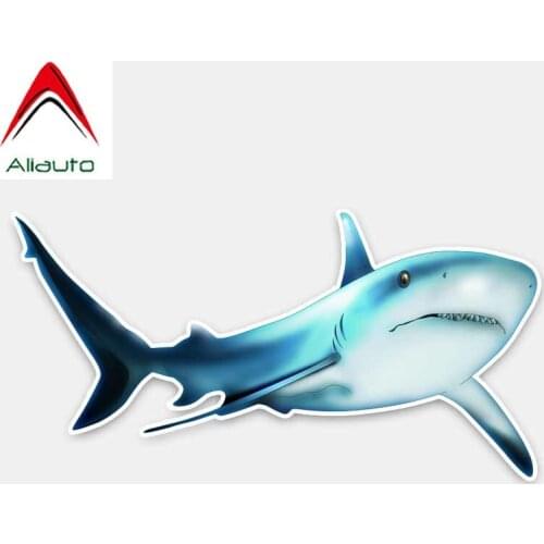 Aliauto Personality Car Stickers Huge Shark Accessories PVC Decal Cover Scratches for Kia Opel Astra Kia Rio 3 Mustang ,18cm*9cm