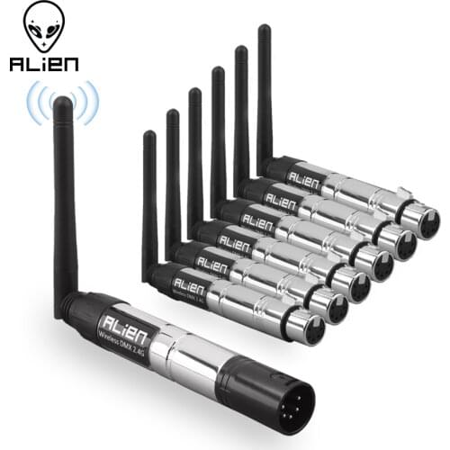 ALIEN 5 Pin DIN Wireless 2.4G ISM DMX 512 Transmitter Receiver DFI Controller XLR DMX For Stage DJ PAR Moving Head Laser Light