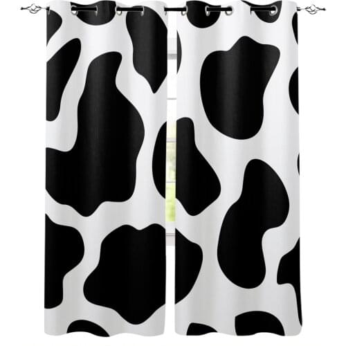 Black And White Cow Curtain For Kitchen Living Room Bedroom Curtains Home Decoration Window Treatments Drapes