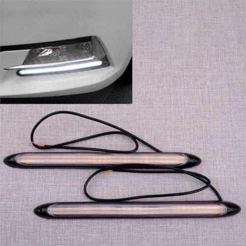CITALL 2Pcs IP67 LED Sequential Daytime Running DRL Turn Signal Light Strip for Universal Cars Trucks Trailers SUV Waterproof