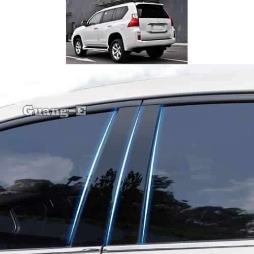 For Lexus GX GX400 GX460 2010-2014 Car PC Material Pillar Post Cover Door Trim Window Piano Black Molding Sticker Plate Parts