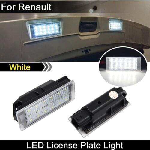 For Renault Clio Twingo Megane Laguna Vel Satis Master Flence Opel Movano Fortwo Smart 453 White LED License Numbe Plate Light