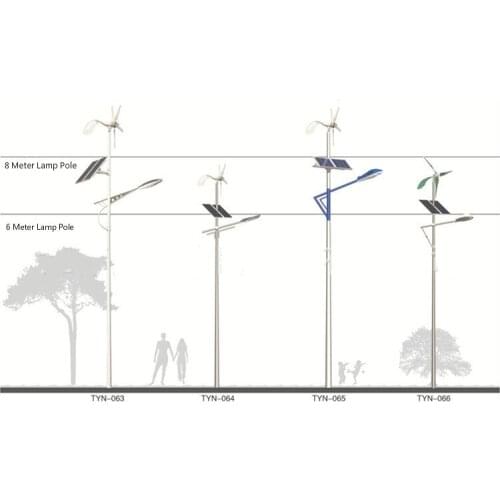 Wind Turbine Integration Solar Street Lights Panel Hybrid Road Lamp with PIR Sensor Remote Rural Areas Street Lighting