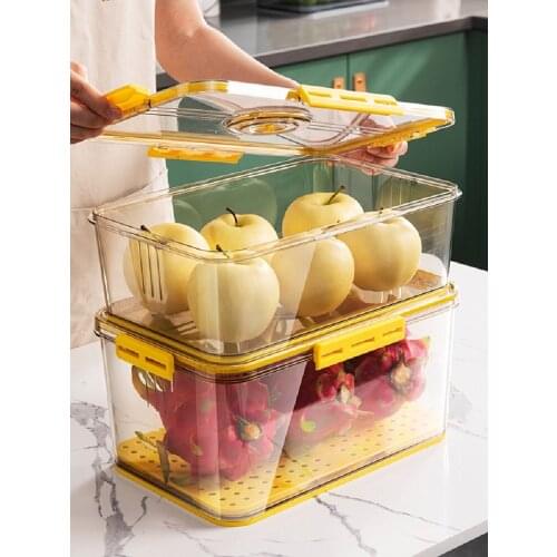 Refrigerator Fresh-keeping Storage Box with Lid Timekeeping Thickened Food Pantry Containers Freezer Kitchen Fridge Organizer