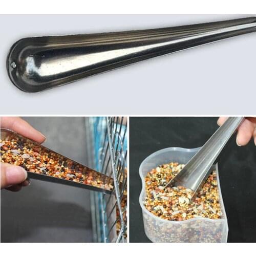 Stainless Steel Bird Cage Feeder Inox Feeding Supply Parrot Pigeon Bird Accessory Dove Scoop Product Quail Cockatoo Bird Toy Cup