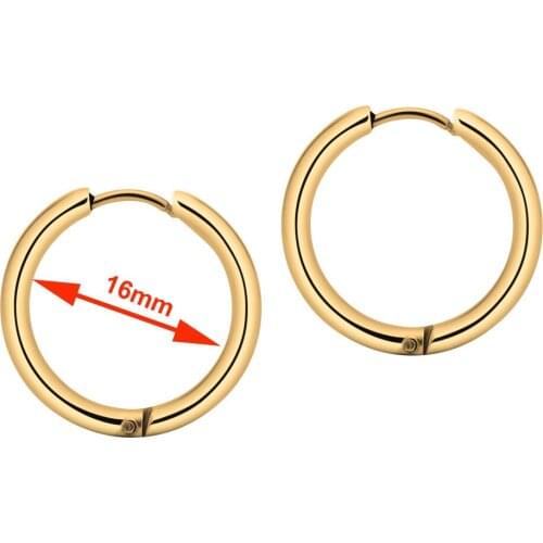 1 Pair/set Wholesale 316l Stainless Steel Gold Tone Round Earrings DIY Jewelry Making Findings Accessories