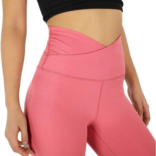 40# Cross Waist Women Leggings High Waist Pants Anti cellulite Push Up Leggings Workout Pants Running Butt Lift Tights Leggings