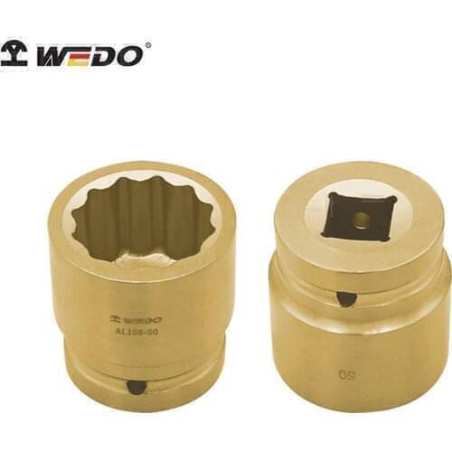 WEDO NON-SPARKING ALUMINIUM BRONZE TOOLS，IMPACT SOCKET(C=1''),BAM Certified , Weak Magnetic,,52mm