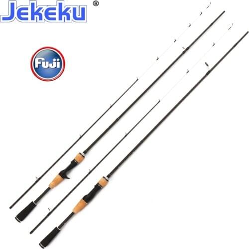 JEKEKU NEW FUJI Spinning Fishing Rod 3-12g 3-10lb Trout Fishing Pole 103g Lightweight Solid Top Tip Carbon Fiber Casting Rod