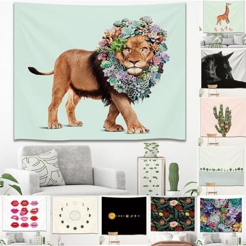 New Lion Background Cloth Fashion Home Simple Atmosphere Decoration Supplies Hanging Cloth Living Room Bedroom Tapestry