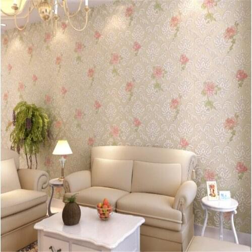 Beibehang papel de parede relief european-style non woven sitting room bedroom rural warmth 3d wallpaper wall paper papier peint