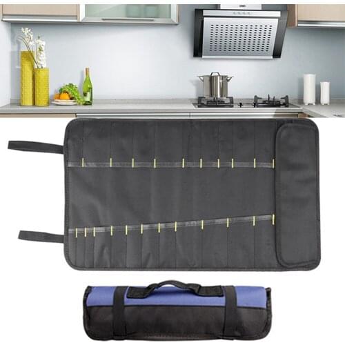 Portable Chef Bag Roll With Handle Kitchen Cutter Tool Storage Carry Case Home Kitchen Dining Bar Accessory