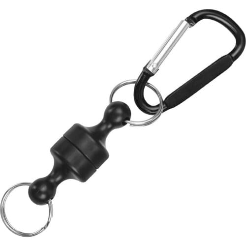 Fishing Magnetic Release Clip Quick Release Pliers Holder Carabiner Clips With Lanyard 1.5m Coiled Cord Fishing Tool Accessories