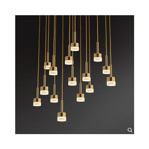 Nordic restaurant single copper mini chandelier post-modern creative personality simple bar bedside front desk led chandelier