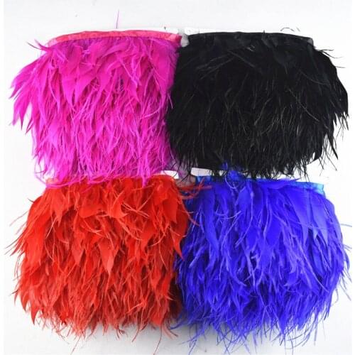 10Meter Ostrich Feathers Goose Feathers Trim 8-12CM Ostrich Feather Skirt Ribbon Feathers for Crafts Wedding Feathers Decoration