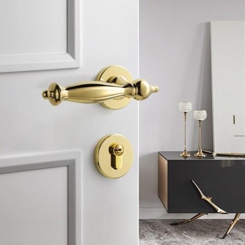 Light Luxury Household Safety Anti-theft Door Locks Hotel Home Bedroom Silent Handle Split Door Lock Hardware Accessories