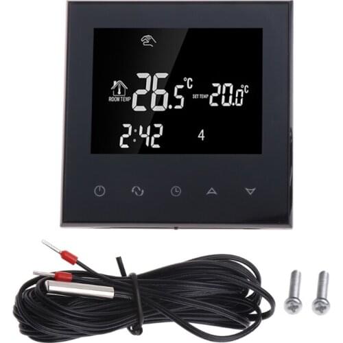 OOTDTY Thermoregulator LCD Touch Screen Heating Thermostat 16A for Electric Floor Heat
