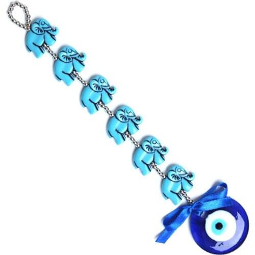 Turkish Blue Eyes 6 Elephant Team Ornaments Muslim Wall Hanging Pendant Devils Eyes Home Garden Car Decorations
