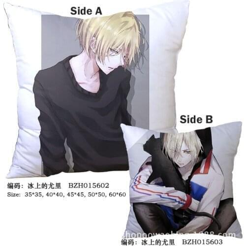 YURI!!!on ICE Yuri Plisetsky Printed Bolster Comic Sofa Cushion Pillows High Quality Ramie Cotton Fabri Bolster Multy Sizes