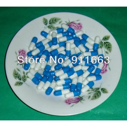 1# 2,000pcs,blue-white empty gelatin capsules sizes 1/gelatine hollow capsules( joined or seperated capsules available)
