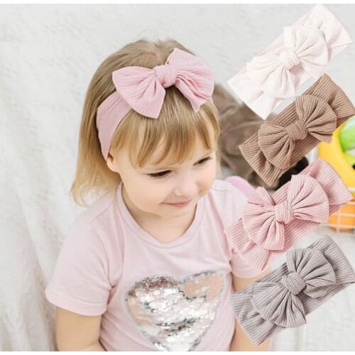 1pcs Solid Color Bowknot Baby Headband Elastic Turban Hairband Baby Girl Headbands Hair bands for Baby Girls Hair accessories