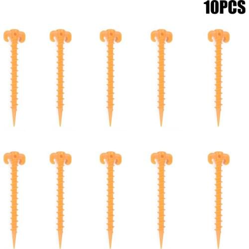10Pcs Tent-Pegs Hook Plastic-Stakes Support Ground Nails Screw Anchor-Shelter