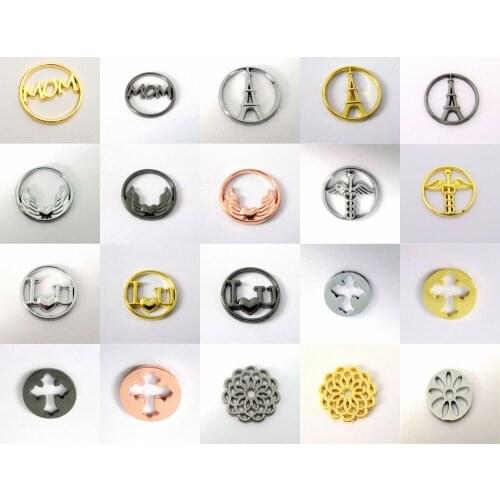 10Pcs/Lot Floating Plate Charms For 30mm Floating Charms Living Memory Locket Jewelry Making I Love U Wing Plate Accessories