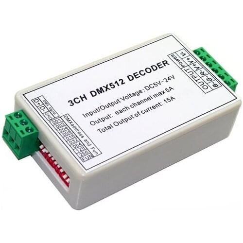 3 channel DMX512 RGB controller 3CH DMX512 decoder DC5-24V input each channel max 15A